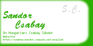 sandor csabay business card