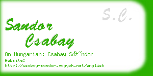 sandor csabay business card